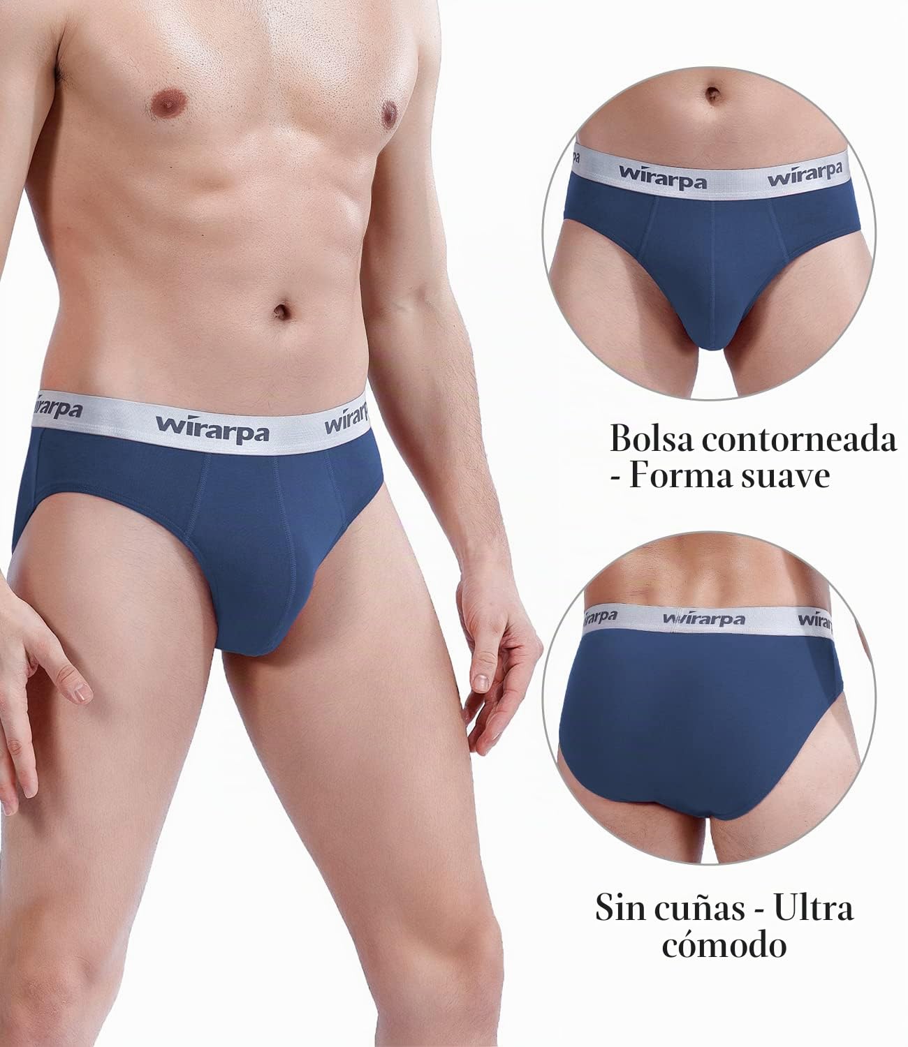 wirarpa Calzoncillos Slips para Hombre Algodón Elástica Talla S-XXL