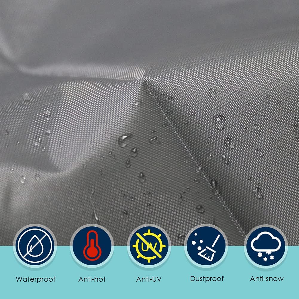 Patio L Shape Sofa Cover Sectional Waterproof Corner Sofa Cover Outdoor Dust-Proof Anti-UV Furniture Couch Cover for Lawn Garden Yard Indoor with Windproof Buckle Extra Large Grey