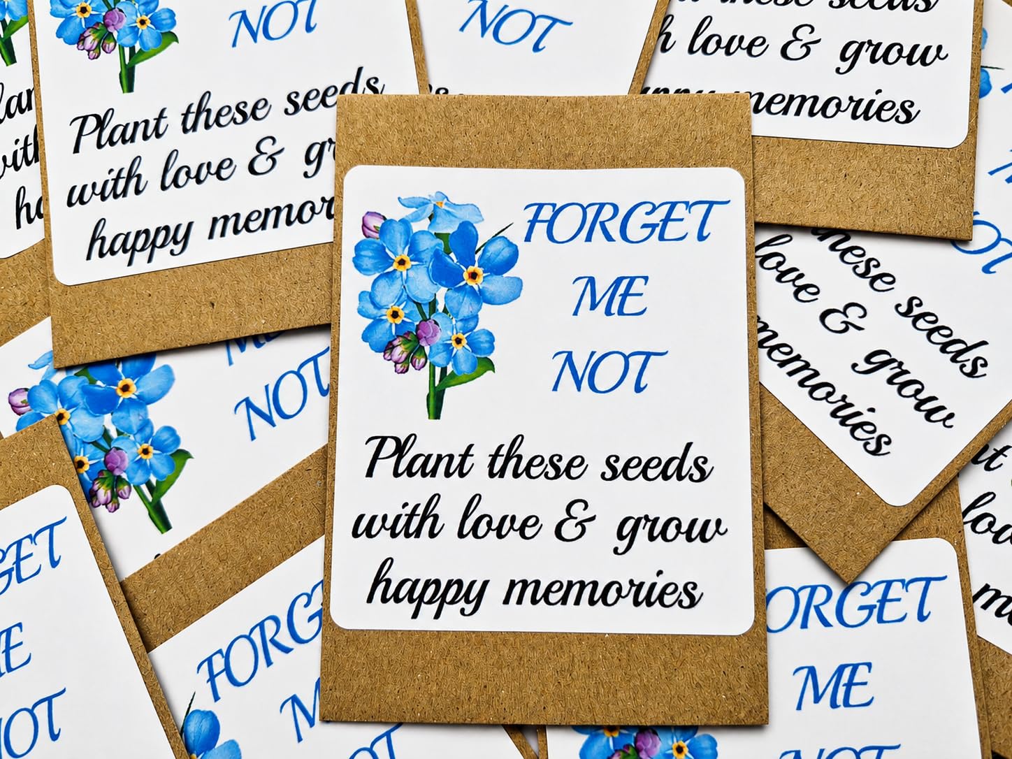 Forget Me Not Funeral Favours Memorial Remembrance Seeds (F3NP) (12)