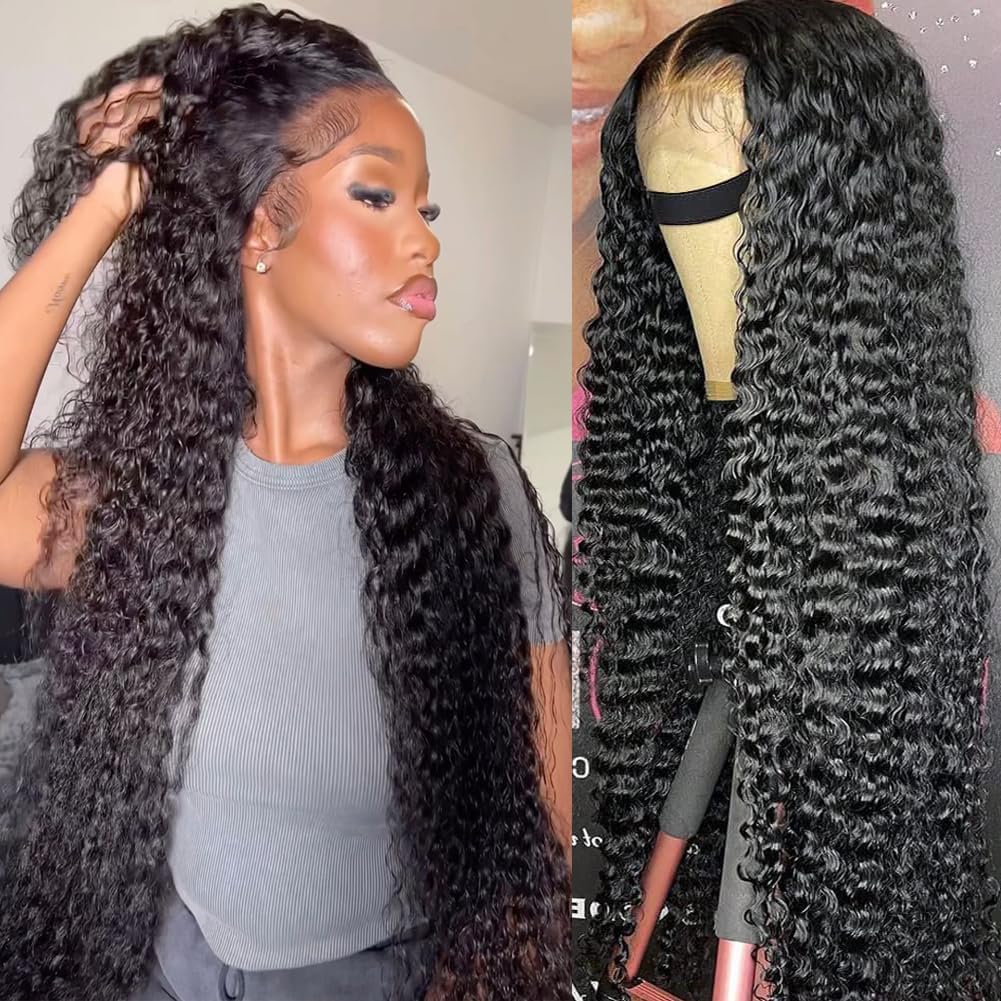 200 Density 13x6 Water Wave Lace Front Wig Human Hair Pre Plucked Glueless HD Amazon.com: HCHHCH 13x6 Lace Front Wigs Human Hair Water  main image 3