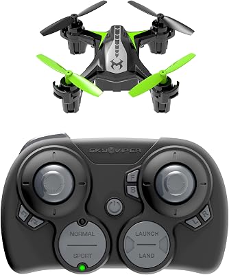 Sky Viper Dash Nano Drone Black/Green, 2 x 2 x 0.7 Inches