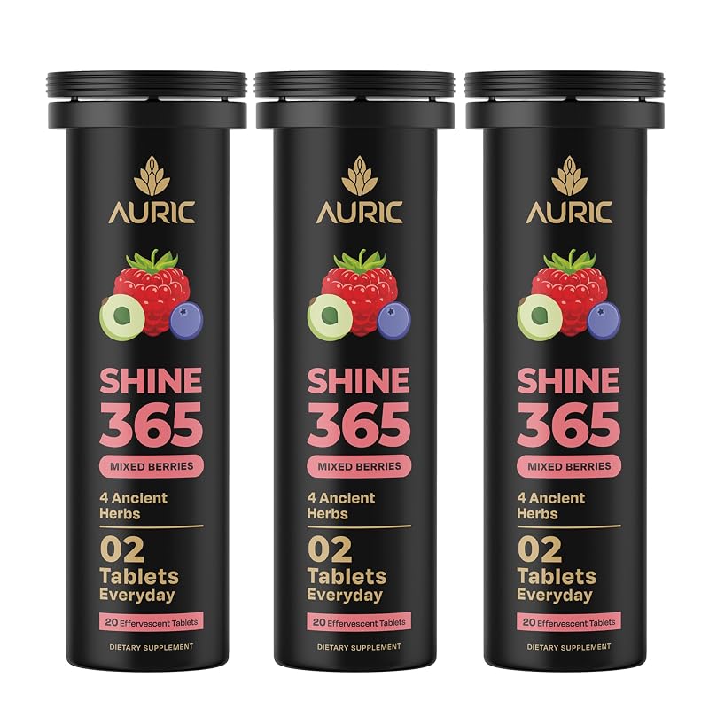 Auric Shine 365 comprimidos efervescentes sabor frutas vermelhas 60 comprimidos