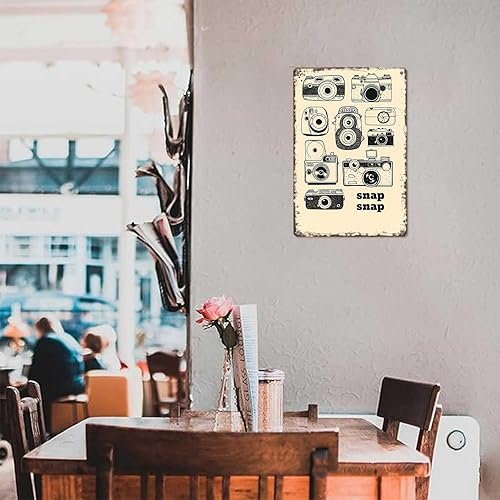 Miniatura 6 de Letreros de metal vintage, a presión, cámara retro, cámara vintage, analógico, divertido, arte de pared, póster de lata para hombre, cueva, oficina,