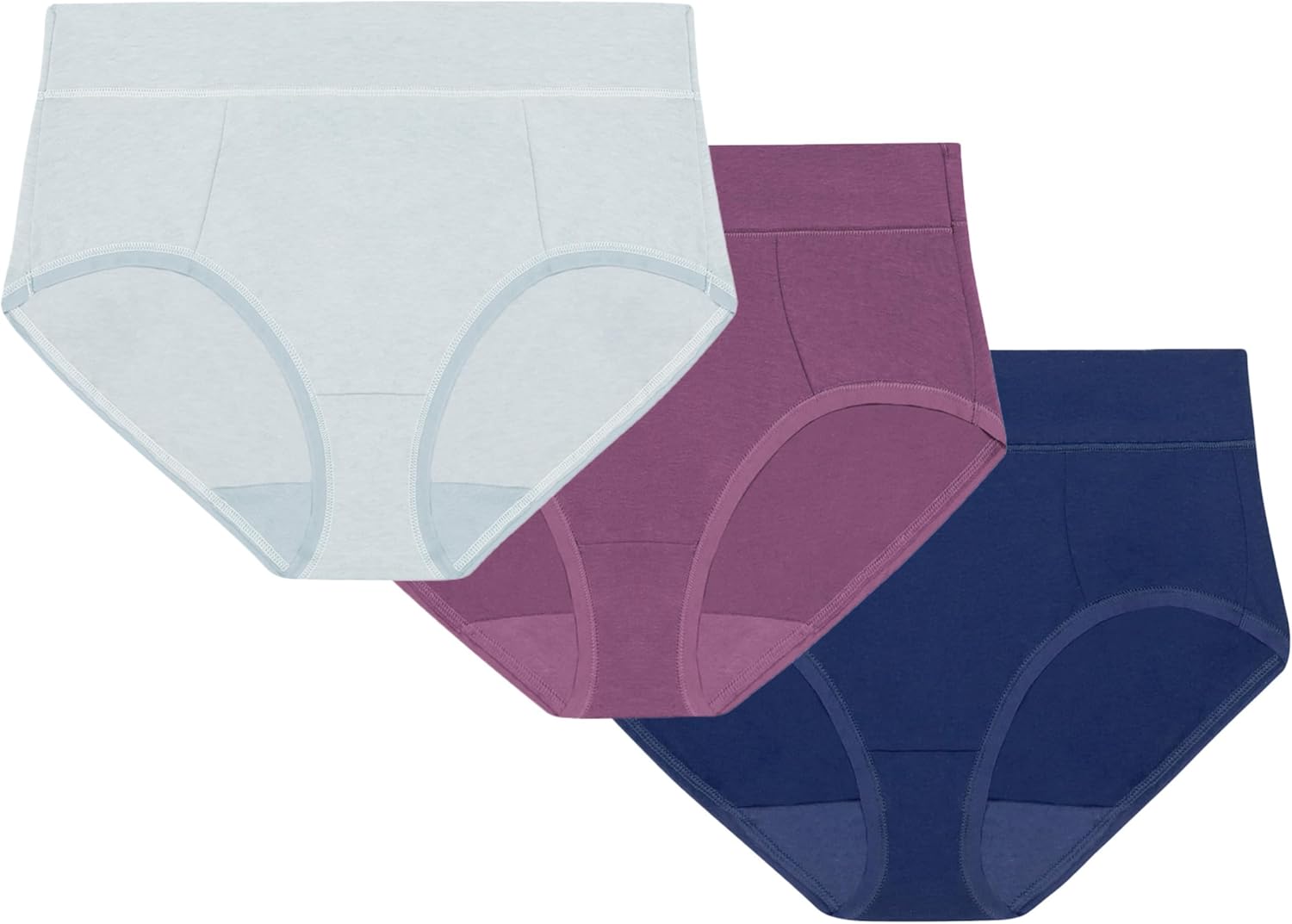 PLAYTEX Women's Tummy Control Underwear Hipster Pack, 3-Pack, Stretch Cotton, Plus Size Panties Avail., Moisture Wicking