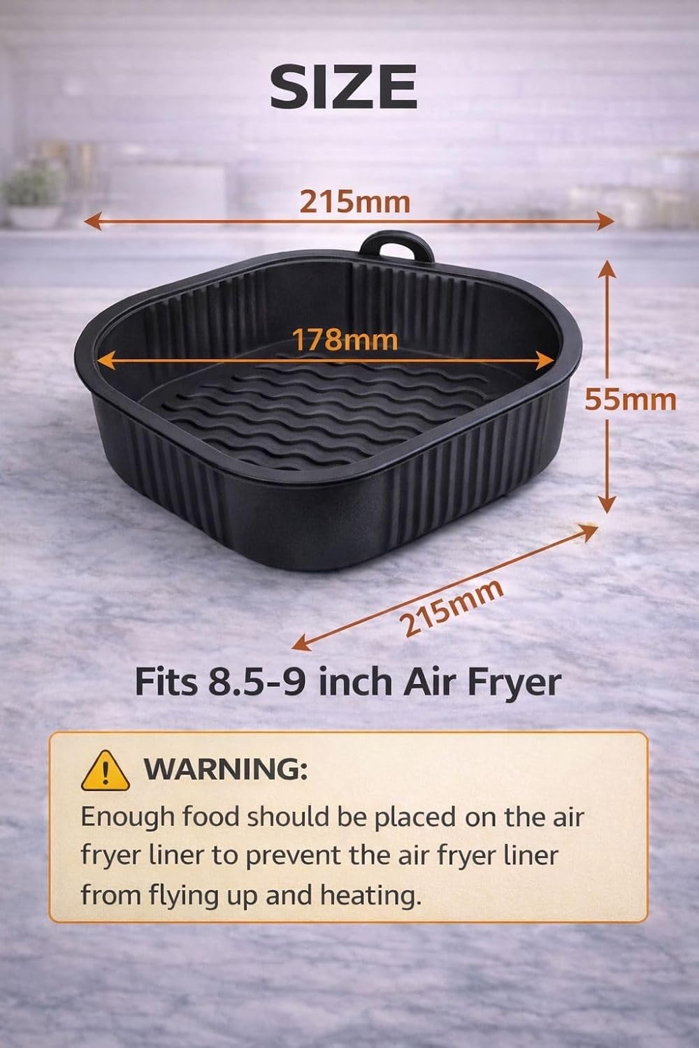 Air Fryer Paper Liners 150 Pcs with 2 Silicone Reusable Liners Square Non Stick Disposable Prachment For Basket Air Fryer 8 Inch