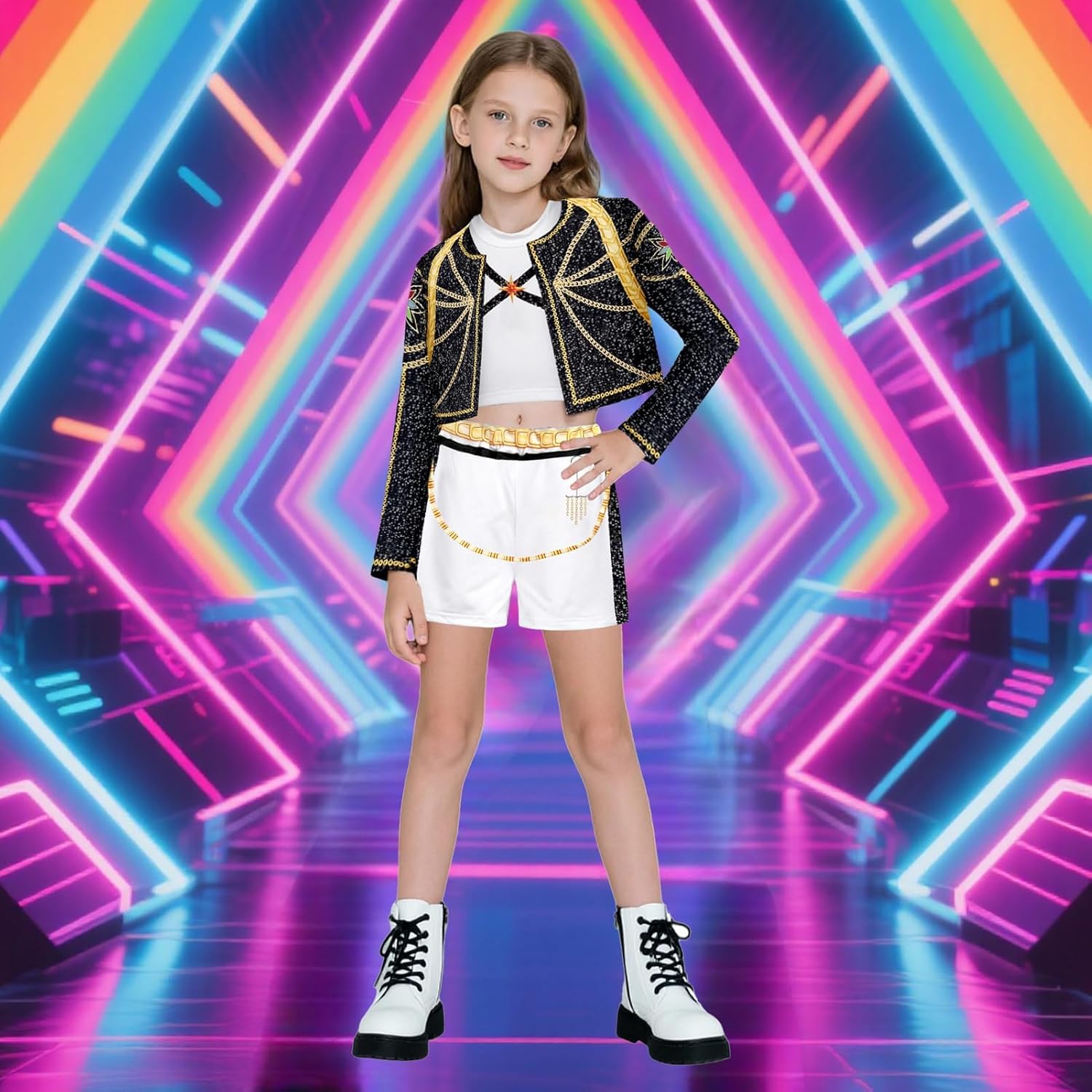 Pop Singer Costume Halloween Costume Girls Stage Cosplay Clothes for Girls Kids