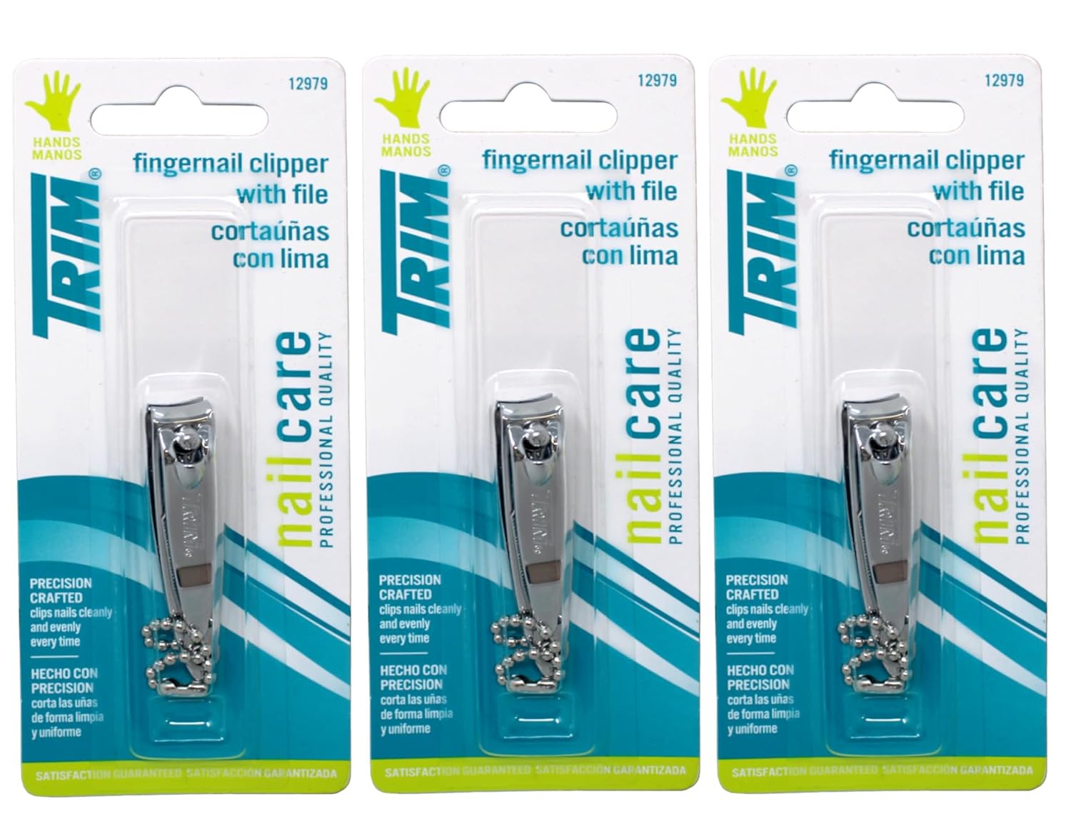 Trim Nail Care Fingernail Clipper 3 pack