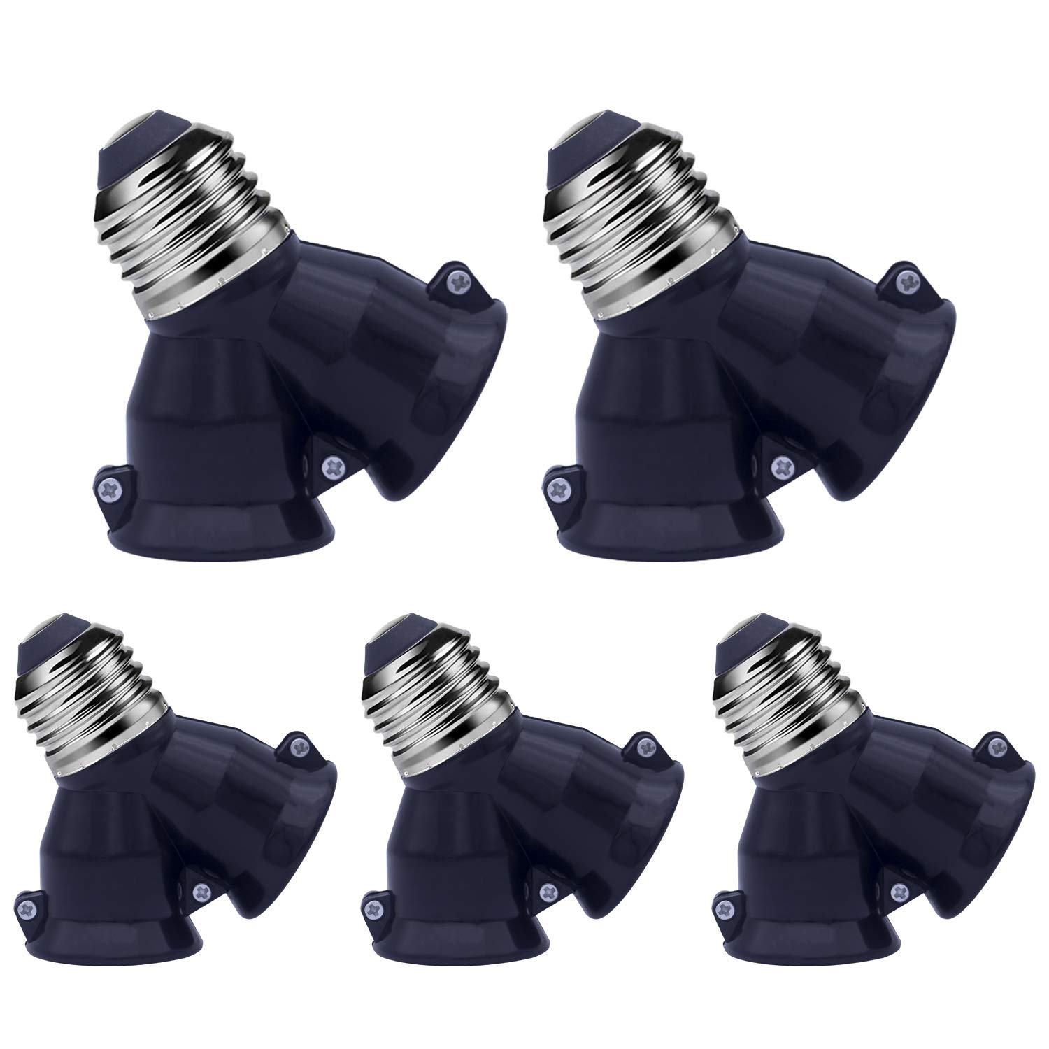 E26 Socket Splitter Adapter, 2 in 1 Light Bulb Socket Splitter for LED