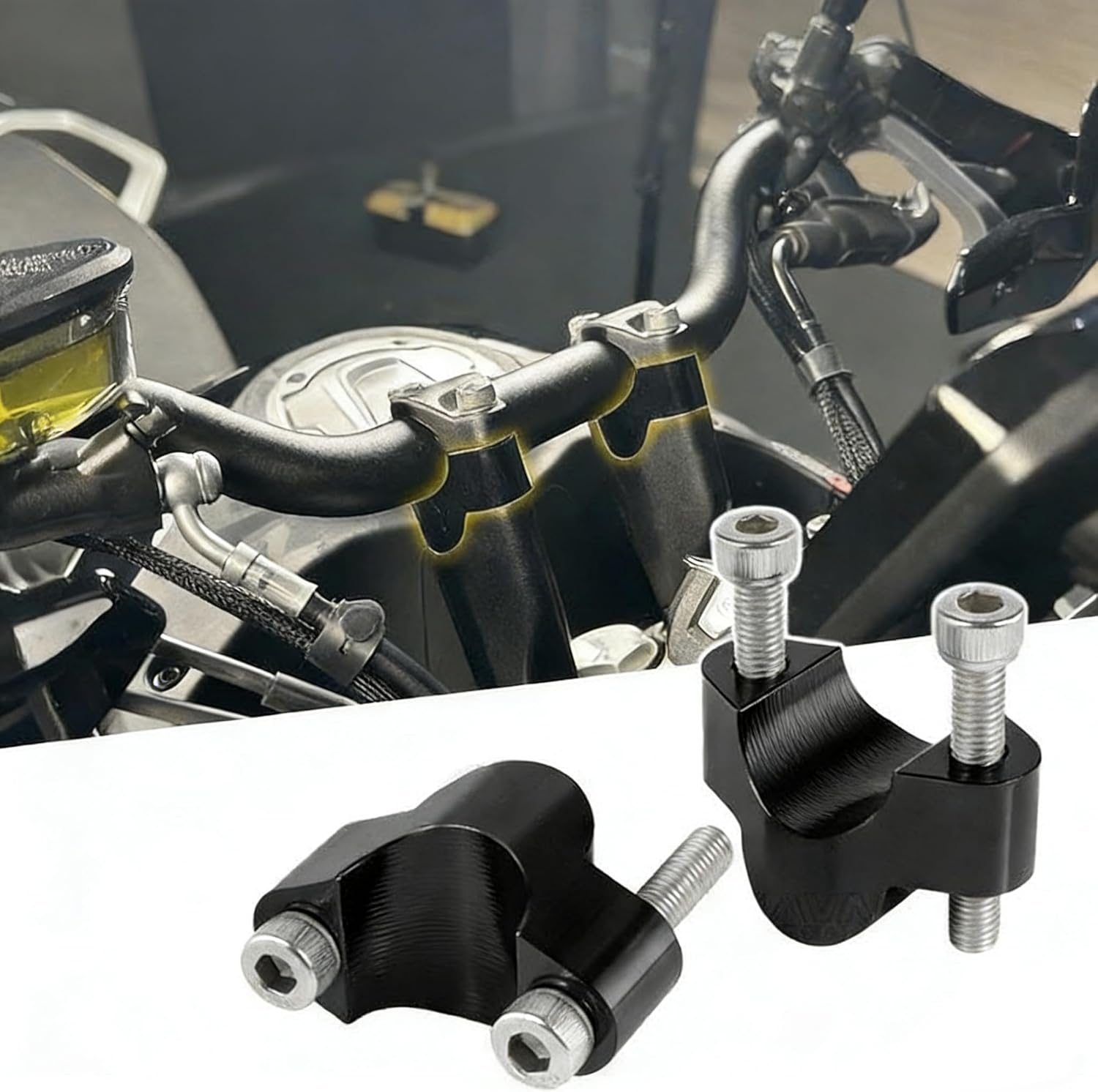 20MM Higher Handlebar Riser Mount Bracket CNC Raise Clamps Handle Bar Clamp Compatible with CFMOTO Ibex 450/Ibex 800 S/T/E 2023 2024 2025,CFMOTO Ibex 450 Accessories,CFMOTO Ibex 800 Accessories