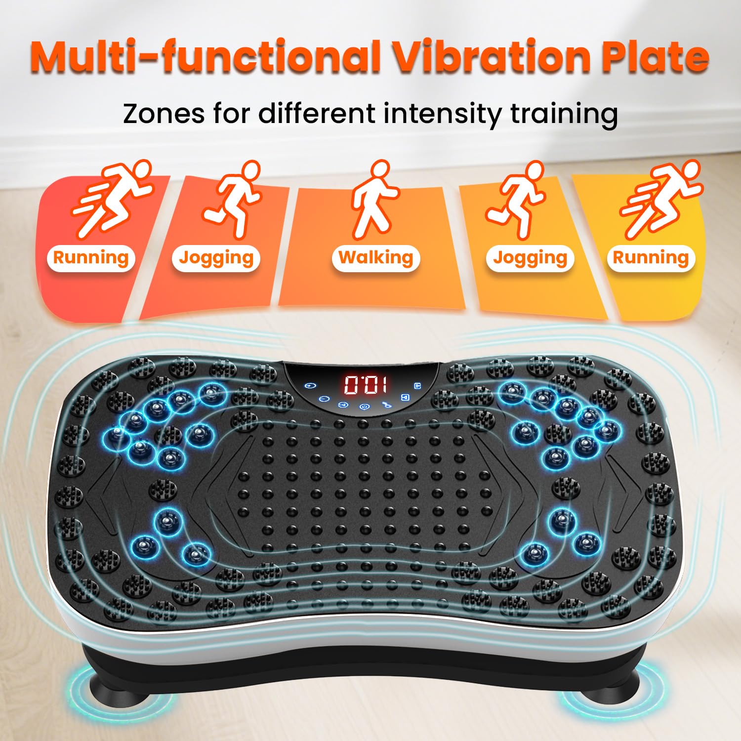 AXV Vibration Plate Exercise Machine Whole Body Workout Vibrate Fitness Platform Lymphatic Drainage Machine for Weight Loss Shaping Toning Wellness Home Gyms Workout for Women Men