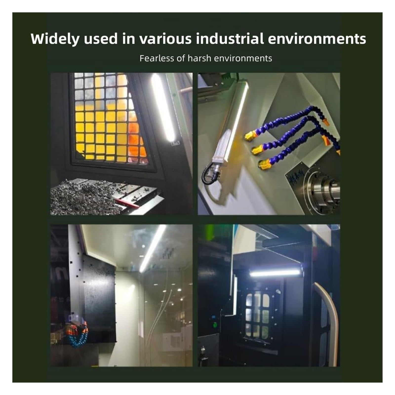 KEuLen Tubo de Luz LED para Máquinas Industriales, Lámpara de Trabajo for iluminación Industrial, luz LED for máquinas Herramienta y tornos.(28W-24V-800MM)