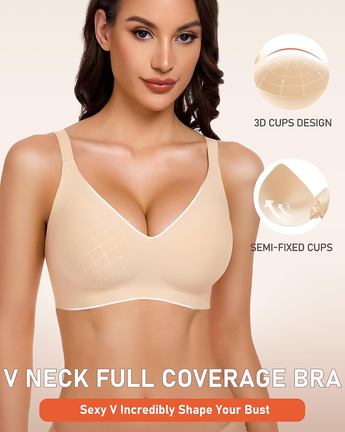 Gailife 3PACK Jelly Wireless Bras for Women No Underwire Full Coverage Ultra Comfort Bralettes for Women Everyday T Shirt Bra