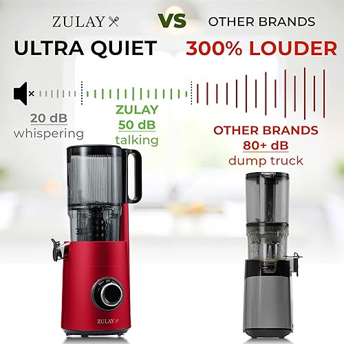 Miniatura 5 de Zulay Kitchen Exprimidor de prensa en frío de 5 pulgadas de ancho, exprimidor de masticación lenta de 50 RPM para menos oxidación patentado para un