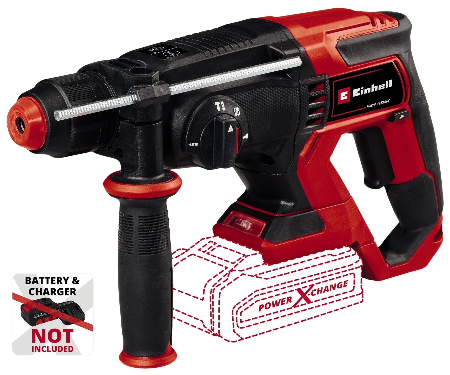 Einhell Akku-Bohrhammer TE-HD 18/20 Li-Solo Power X-Change (18 V, 1,8 J, 20 mm Bohrleistung in Beton, 4.750 min-1 max. Schlagzahl, SDS-Plus, ohne Akku)