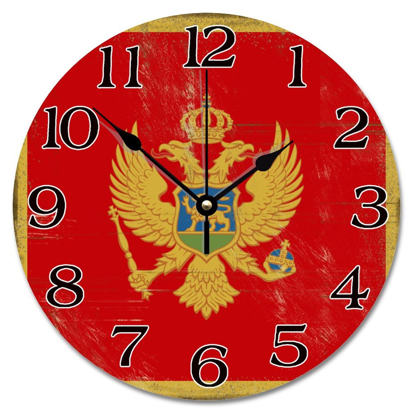 Horloge murale du Monténégro : une idée cadeau souvenir originale de 38cm