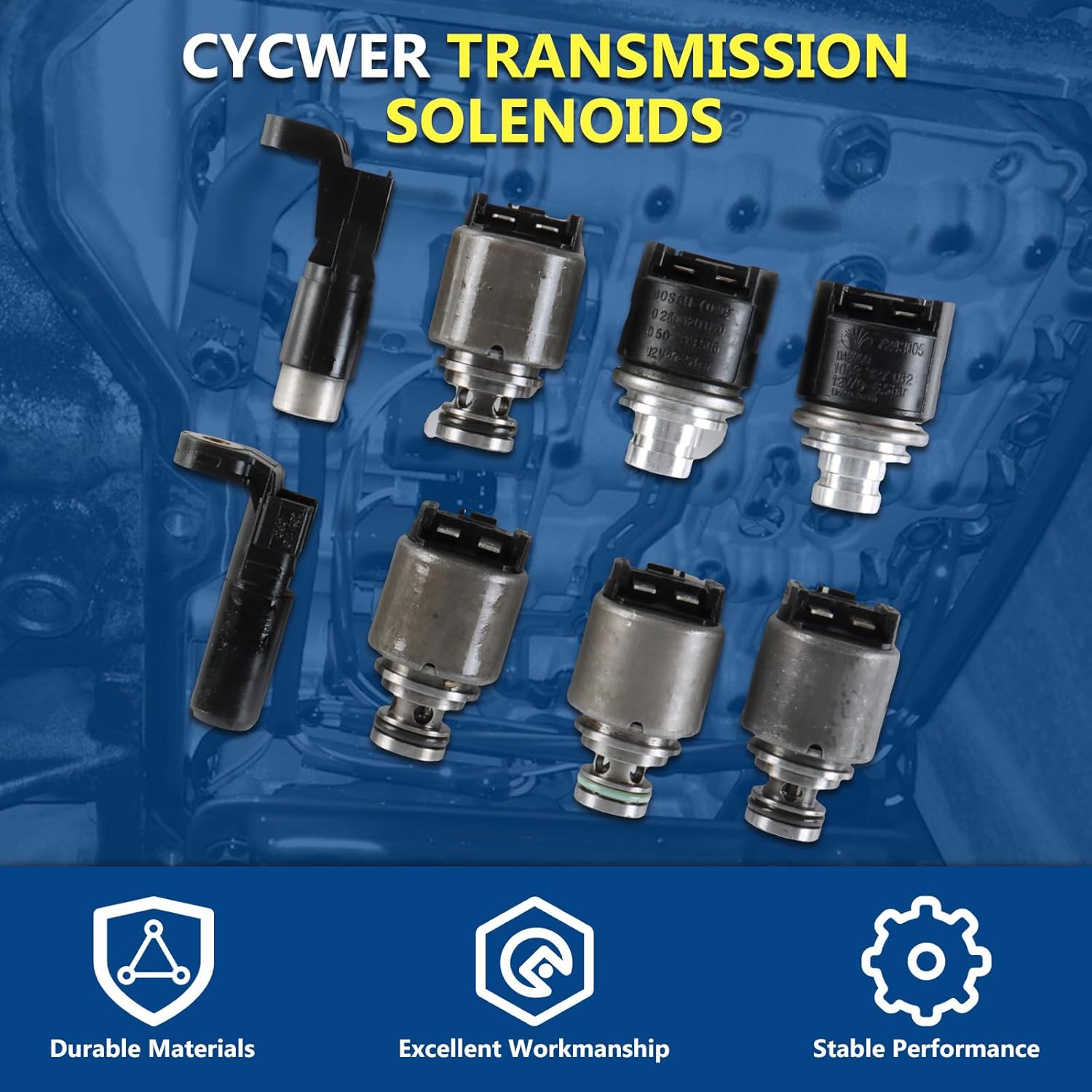 4HP16 8pcs Transmission Solenoids Transmission Shift Solenoid Valves Fit for 2004-2008 Forenza 2.0L, Fit for 2004-2007 Optra 2.0L, Replace OE 4HP16