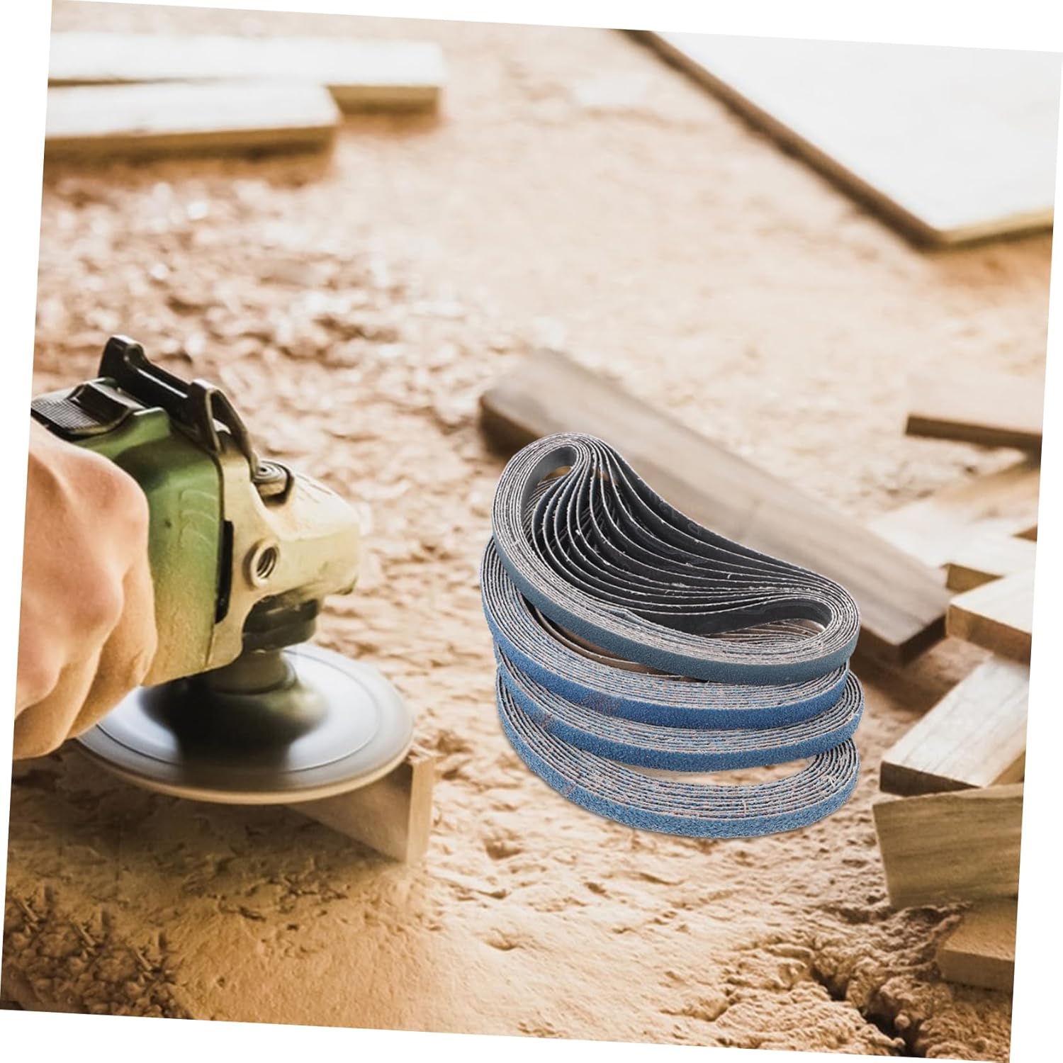 Veemoon 40pcs Polishing Sanding Belts Grits for Metal Finishing Zirconia Sandpaper for Efficient Grinding and Polishing Tasks