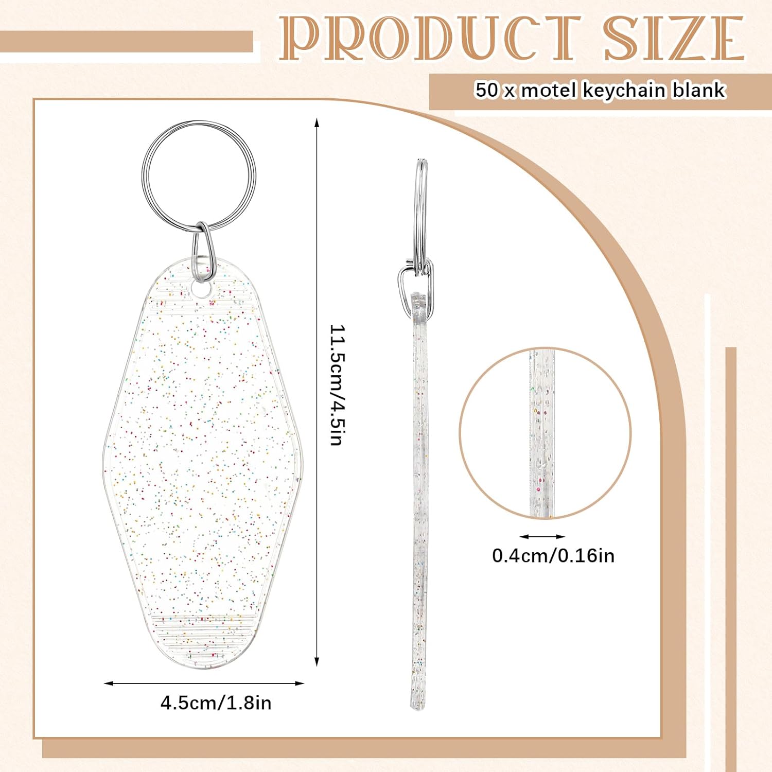 Pinkunn 50 Pcs Blank Motel Keychain Sublimation Vintage Blank Hotel Keychain Bulk for DIY Crafts Ornament - Image 2