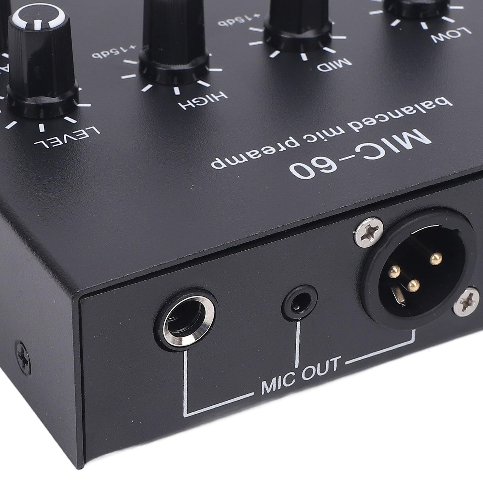 Generic Preamplificador de Micrófono Dinámico Potenciador de bajo Ruido Salida XLR de Potencia de 48 V para Podcasts Aleación de Aluminio Negro