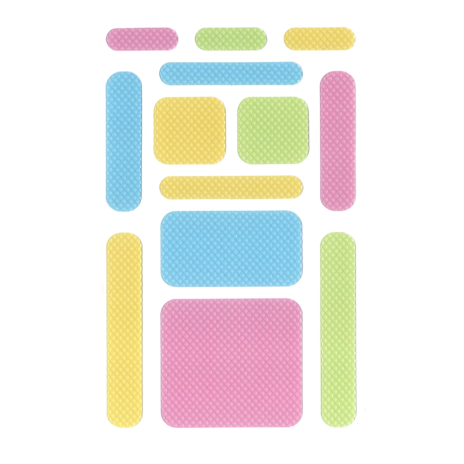Anywhere Zen Strips for Anxiety Relief and Focus, 13 bandes sensorielles de tailles assorties, texture bosselée, couleurs pastel, Fidget tactile