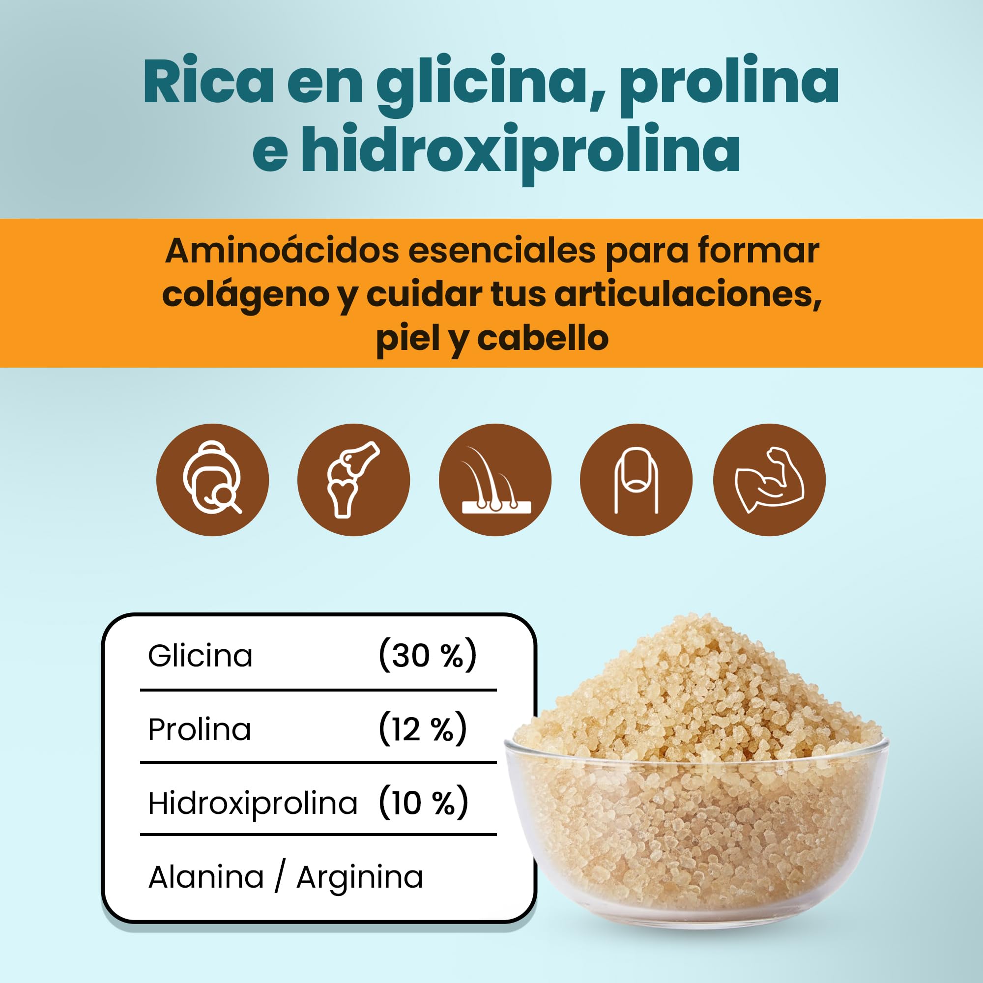 Snadi Gelatina bovina Polvo | 1 kg | 100% Pura, Sin Sabor y Calidad Profesional | Rica Aminoácidos Precursores Colágeno | Repostería, Postres y Salsas | Fácil Disolución Textura Perfecta