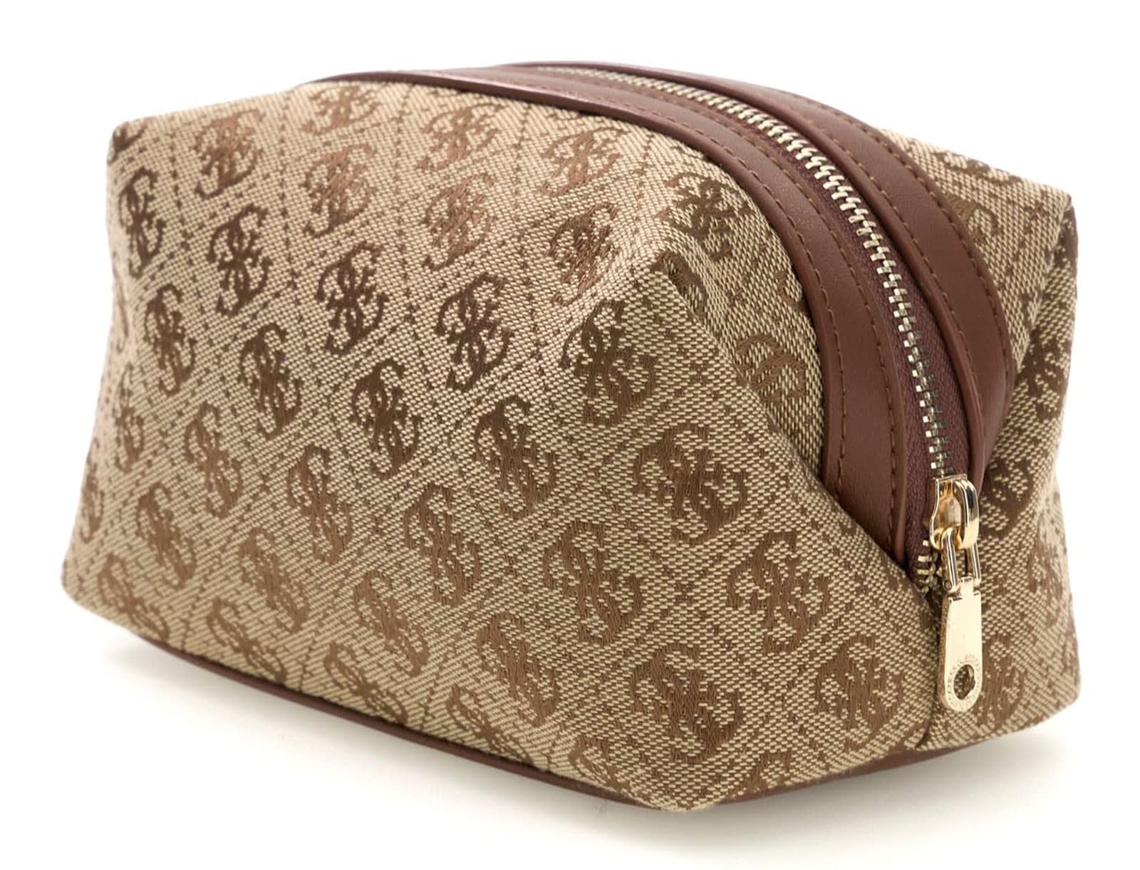 GUESS Kulturbeutel Utensilientasche Samantha Toiletry Beauty Latte Logo/Brown braun