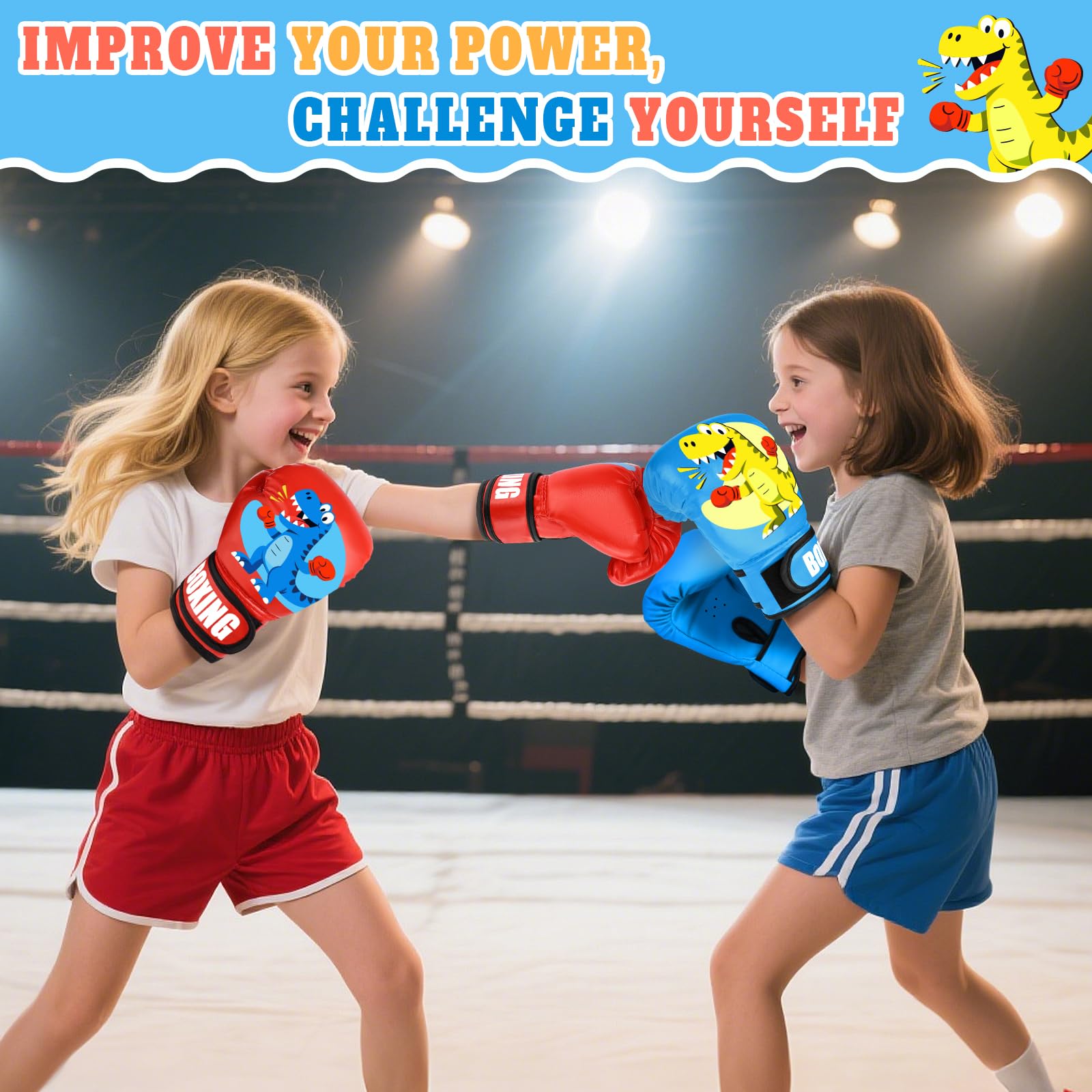 Guantes Boxeo Niños 4 oz para Entrenamiento y Sparring MMA Muay Thai Kick Boxing Edad 5-12 Años