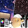 FIREWORK Meteor 16W RGBW Starlight Headliner Kit, 550pcs0.03in13.1ft4m Fiber Optic Star Lights for Car Home Ceiling with Music Mode & Bluetooth APPRemote Control