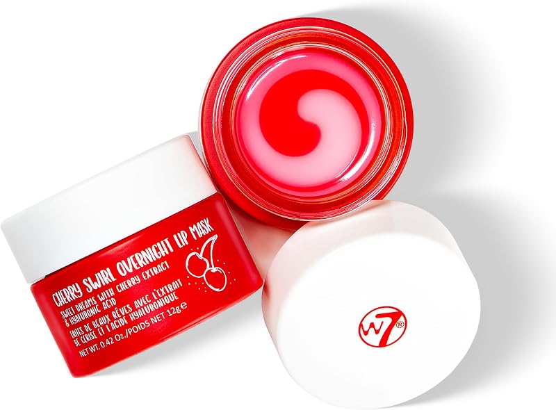 W7 Sweet Dreams Overnight Cherry Swirl Lip Mask | Cherry Extract and Hyaluronic Acid, Hydrating and Plumping Formula