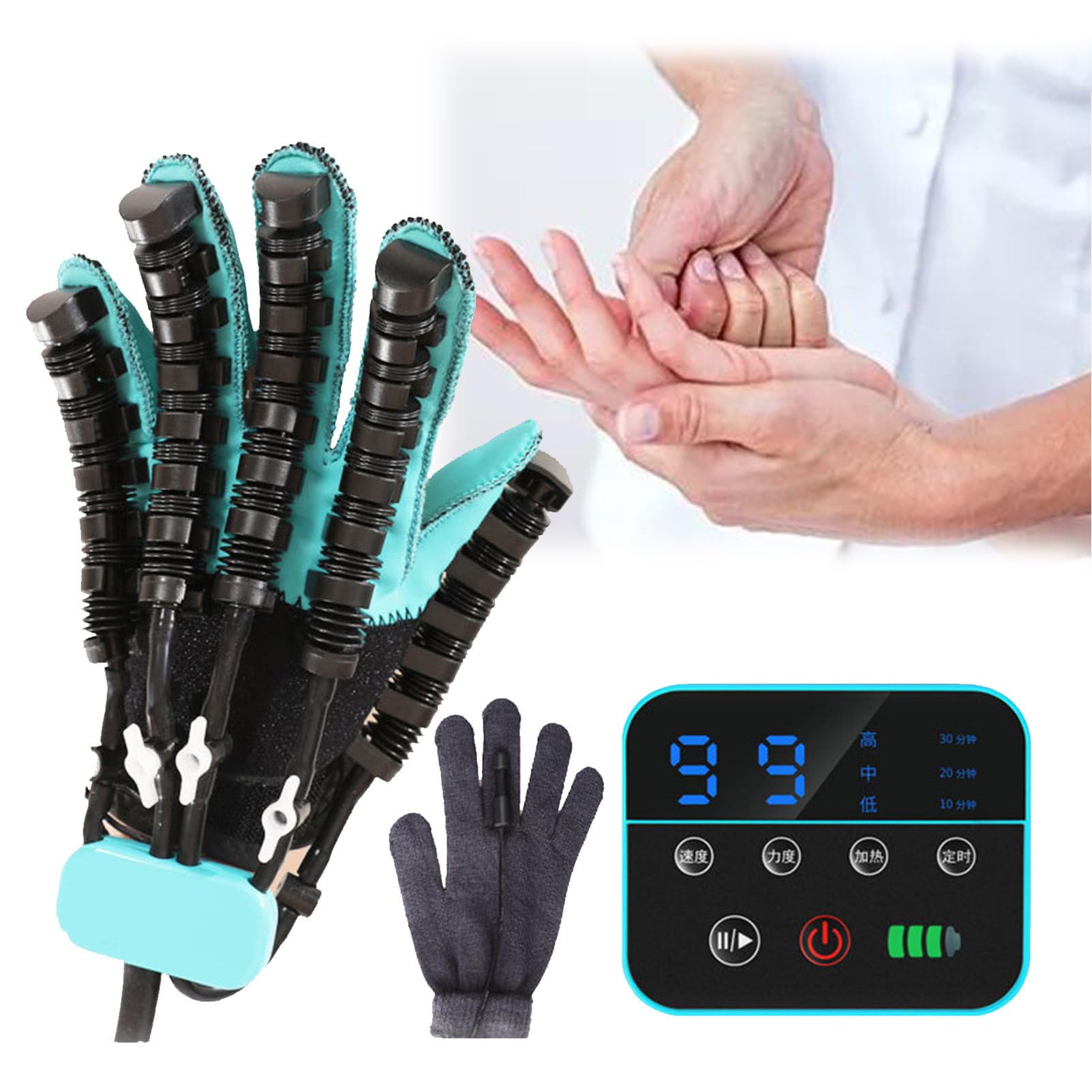 SXSLTSA Finger Strengthener Stroke Rehabilitation Physiotherapy Hemiplegia Rehabilitation Training Robot Gloves Cerebral Infarction Training,Splitfinger-left-L