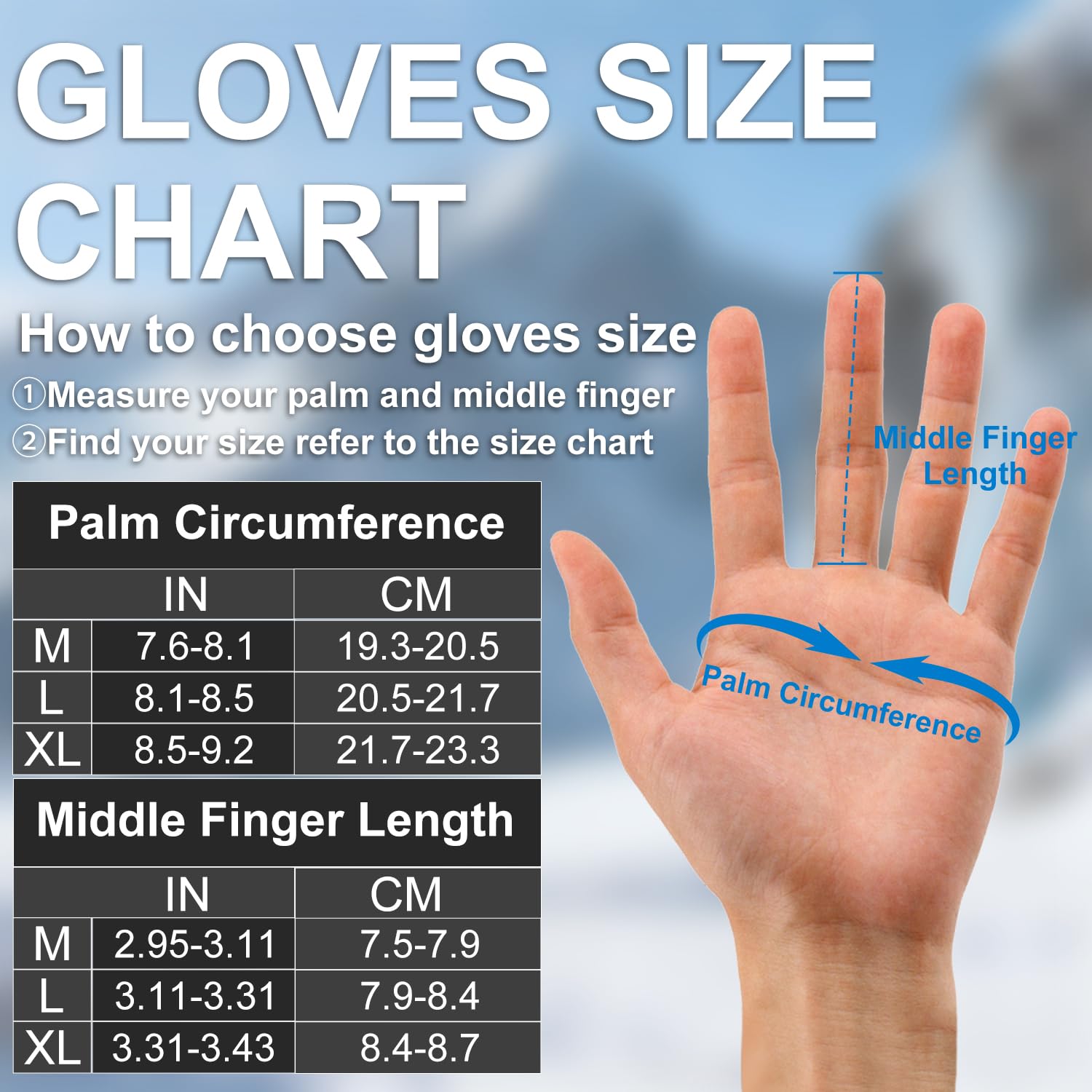 Guantes de esquí Impermeables de Invierno para Hombre y Mujer, cálidos y Resistentes al Viento, con Dedos para Pantalla táctil y Forro Polar para Conducir Ciclismo Correr y Hacer Snowboard
