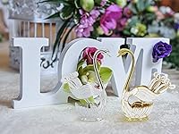 Vista 7 de Flylin Juego de cucharas de postre de café, soporte con base de cisne con 6 cucharas de helado, cucharaditas de café, postre y azúcar, cubiertos