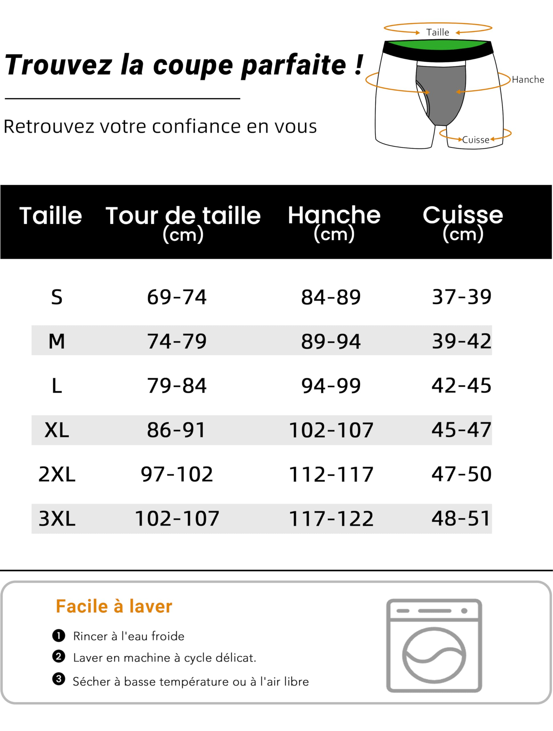 TIICHOO Culotte Incontinence Homme Coton Boxer Lavable Protection Urinaire Homme Slip étanche Incontinence Lot de 5