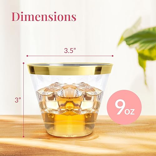 Vista 24 de Prestee 500 vasos de plástico transparente, vasos de cóctel de 9 onzas para fiestas y eventos, vasos de cóctel de plástico, vasos desechables