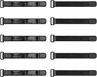 Vista 17 de Trilancer Correas elásticas de cincha con tiras antideslizantes, 12 x 2 pulgadas (paquete de 8) correas de gancho y bucle multiusos resistentes