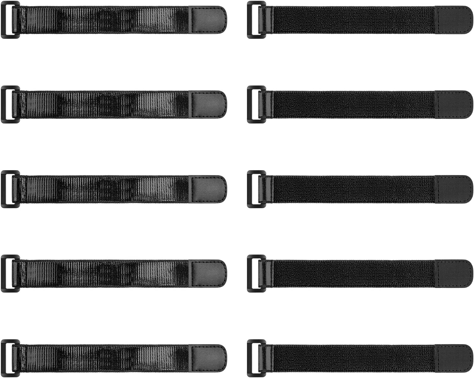 Trilancer Elastic Cinch Straps with Anti-Slip Strips, 9’’ x 1.2’’ (10 Pack) Heavy Duty Multipurpose Hook and Loop Straps for Extension Cords, Cables, Ropes,Hoses, Bike,Pant Garters,Garage and Workshop