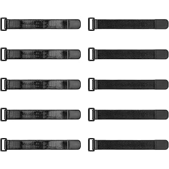 Trilancer Webbing straps with fasteners 23 x 3 cm strap with buckle pack of 10 elastic straps straps and packing straps for extension cables hoses bicycle workshop trouser rubber
