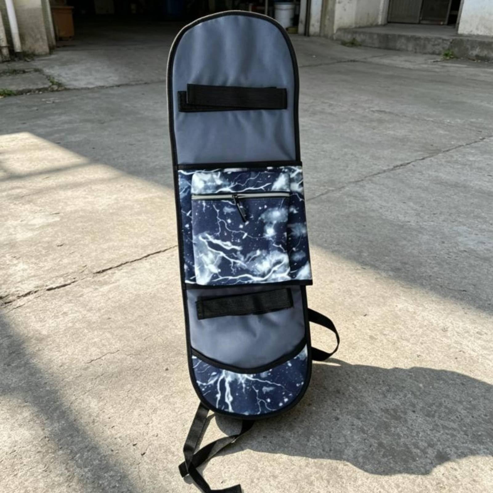 TISHITA Sac à Dos Skateboard Sac Housse Porte-Planche Tissu 900D Résistant et Déperlant Bretelles Rembourrées Sangle Réglable Bande Réfléchissante Pliable