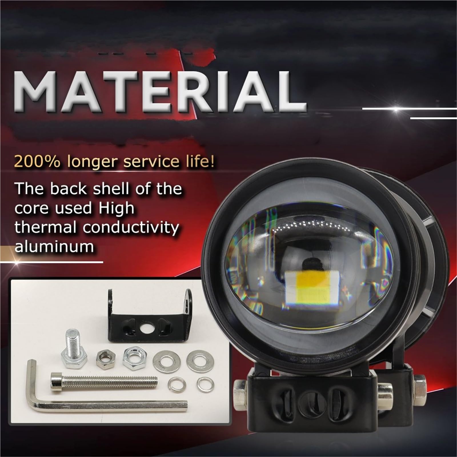 Phare Antibrouillard Ampoules À Lentille 2 Pouces Feux Conduite Auxiliaires pour Motos Projecteurs pour Scooter 4x4 Moteur 3000k 6000k Lumière LED Phare Moto LED
