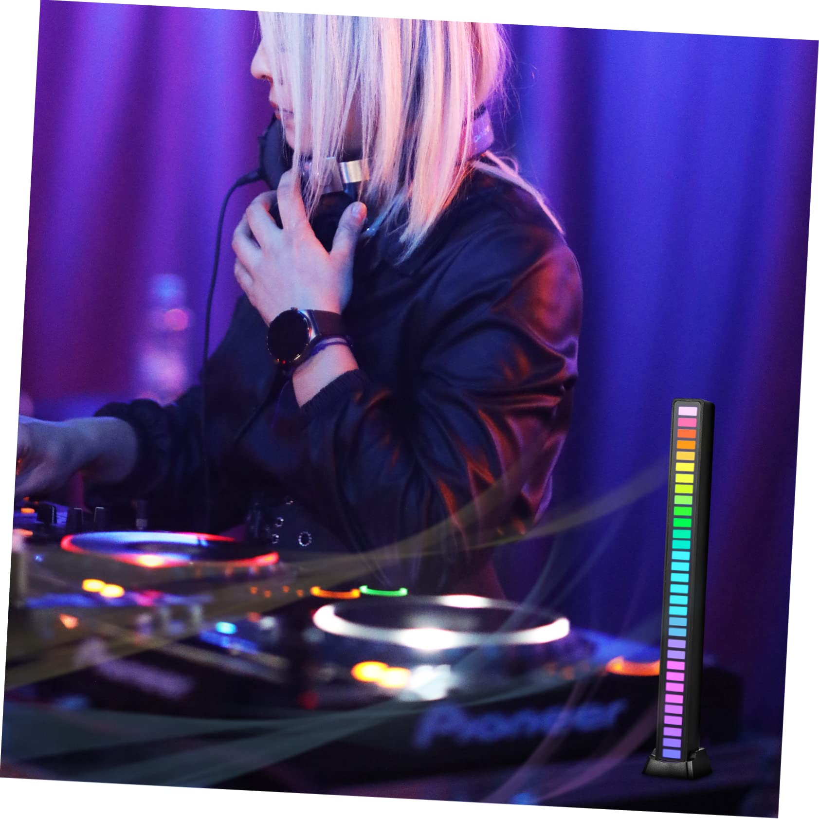 OSALADI 2Er Set Wiederaufladbare Rgb Rhythmus Lichtstangen Mit Sprachaktivierter Musiksteuerung Für Auto Schlafzimmer Und Party Beleuchtung