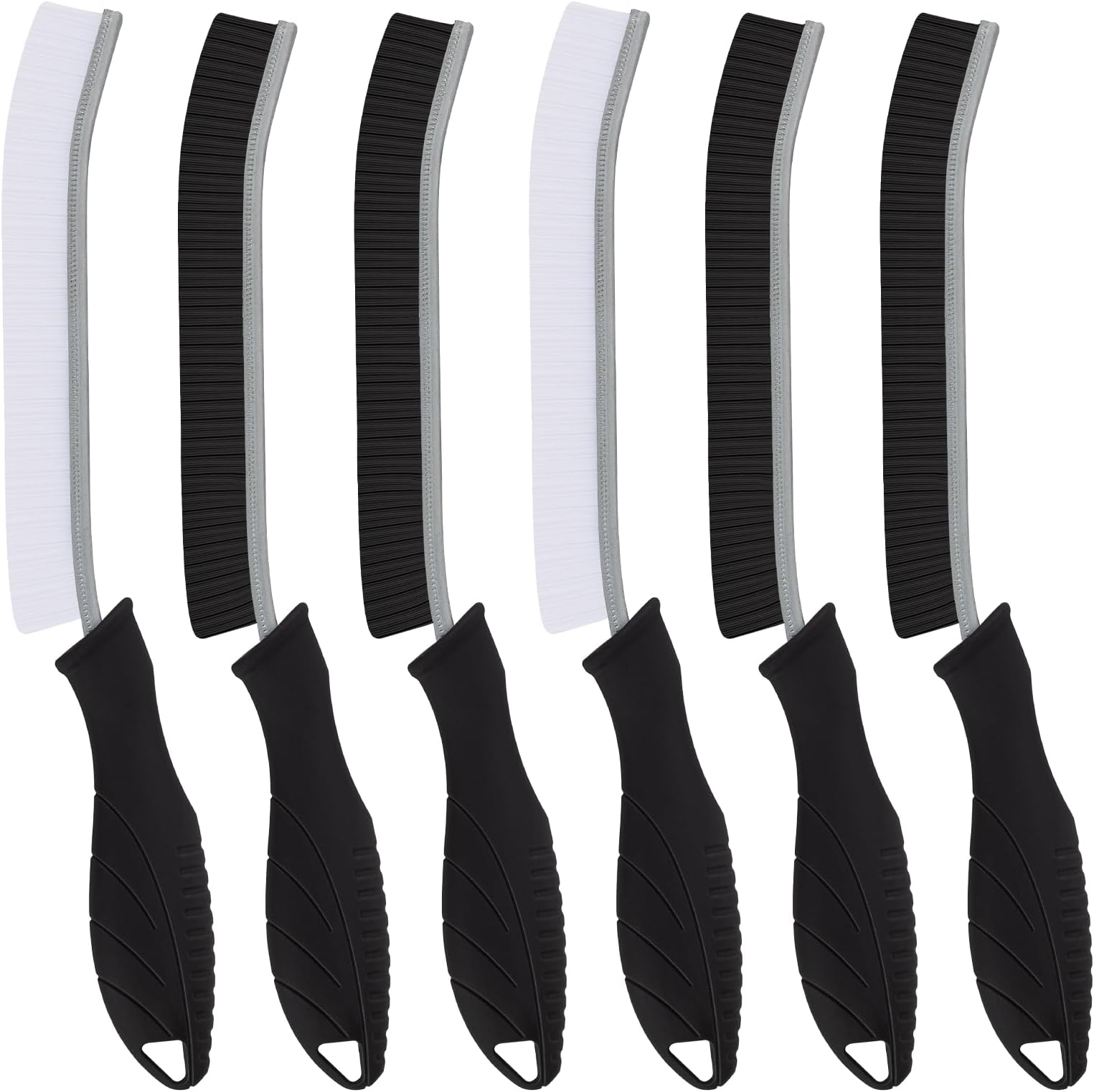 Hard Bristle Crevice Cleaning Brush-Thin Gap Scrub Brush, Small Cleaning Brush, Grout Brush, Kitchen Brush, Cleaning Tools for Toilet, Bathroom, Sink, Home, Household, Window (6, Black)