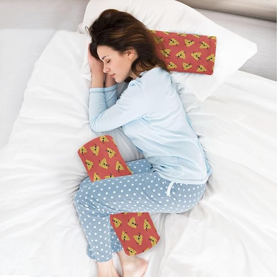 Cool Cartoon Samosa Characters Long Bolster Pillow for Bed Neck Roll Pillow Decorative Round Pillows Decorative Cylinder Bolster Pillow Neck