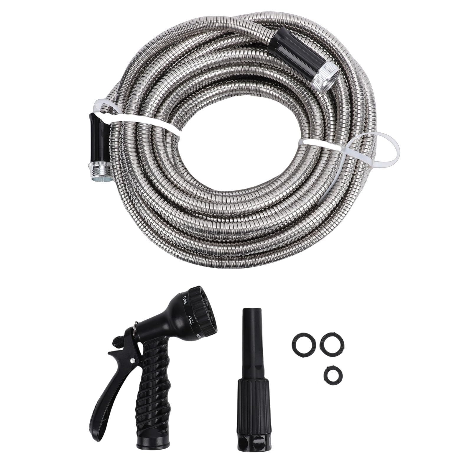Ausla Erweiterbarer Gartenschlauch, Edelstahl-Wasserschlauch mit Verstellbarer Sprühdüse, Flexible Außenwasserleitung für Gartenbewässerung, Rasenpflege, Autowäsche, Reinigung (75 Fuß)