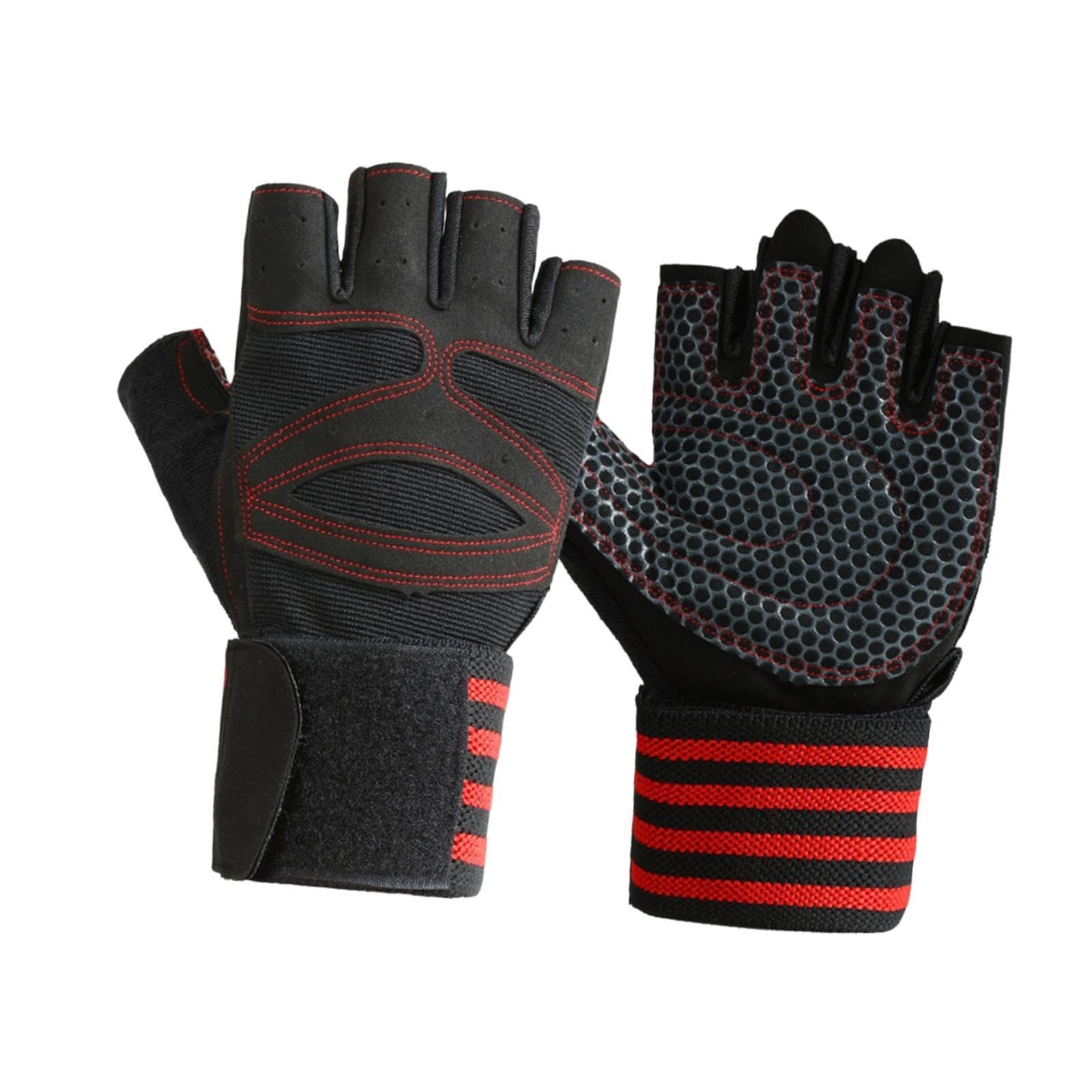 2Pcs Workout Gloves Nonslip Exercise Gloves for Fitness Indoor Weightlifting M Red|Sporting Goods | Cycling | Cycling Clothing | Gloves-image-21