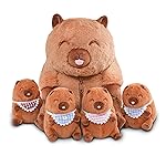 Niuniu Daddy 13 | 5Pcs Capybara Stuffed Animals Family Set, Mommy Capybara Plush with 4 Babies Toys Inside, 5 in 1 Kawaii Pillowfort Plush for Girls Boys Adults with Christmas Birthday Party Presents