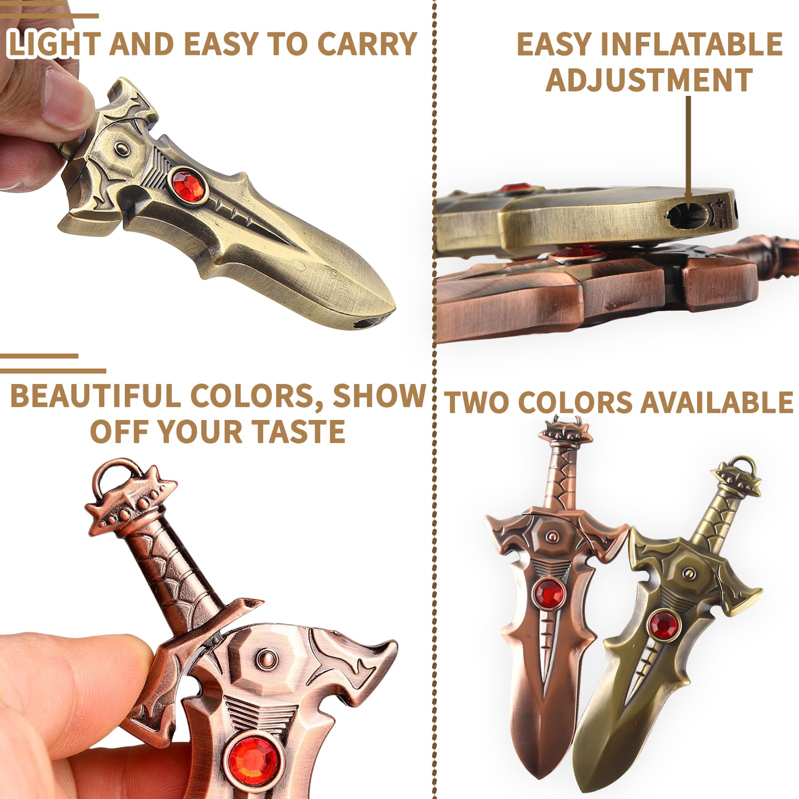 Cool Sword Design Lighter - Refillable Adjustable Flame For Candles & Camping