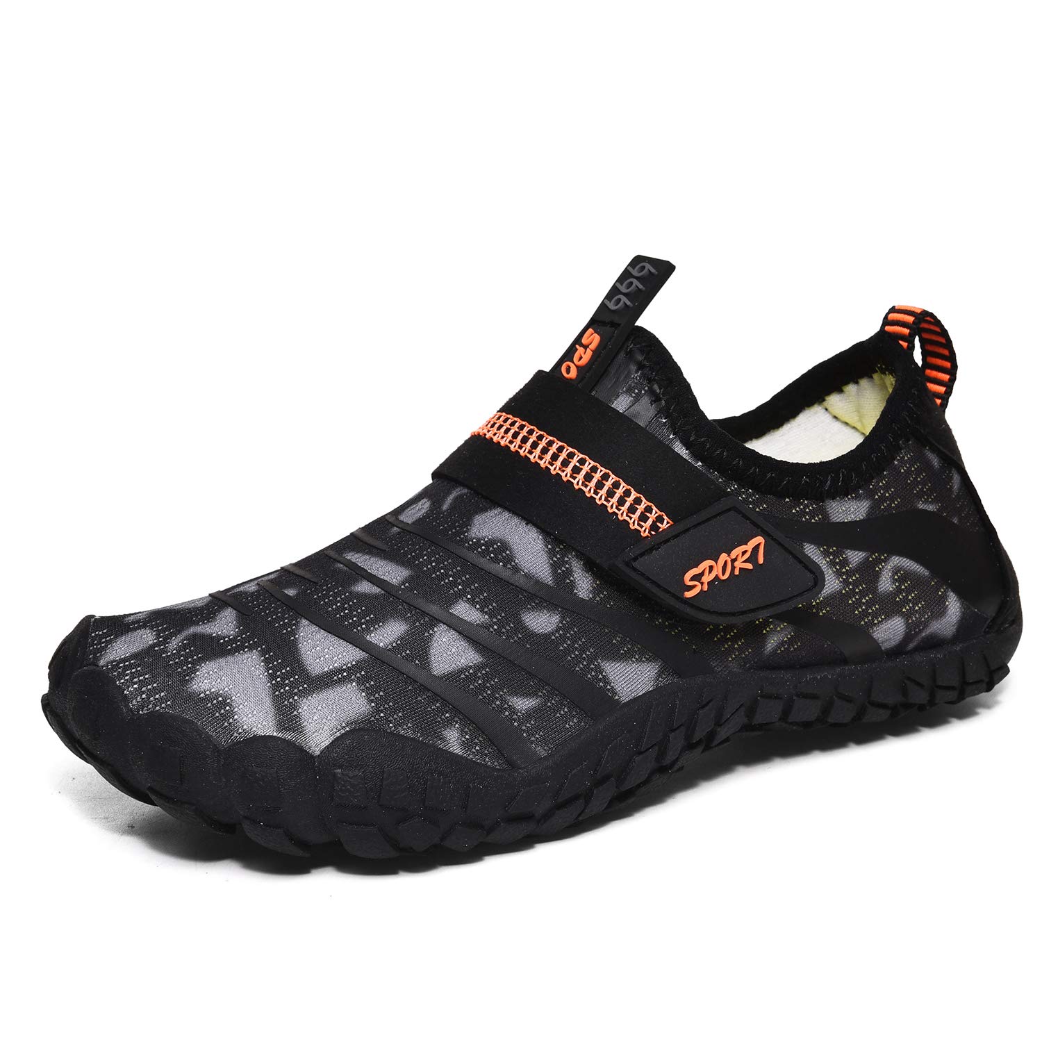 WUYISTAR Water Shoes for Boys Girls Kids Quick Dry Barefoot Aqua Socks Beach Outdoor Walking Athletic Sport Shoe for Swimming Surfing Kayaking Hiking Fishing Black
