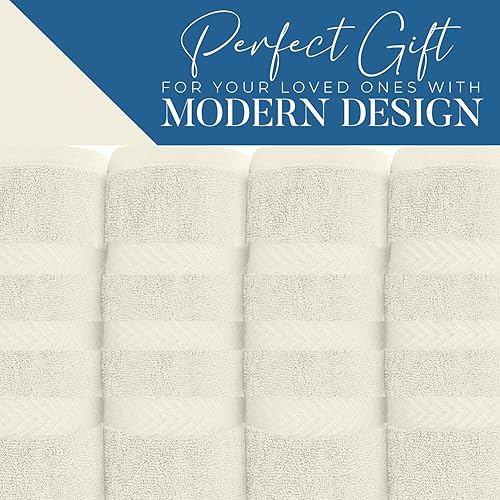 Miniatura 4 de DAN RIVER Juego de 2 toallas de baño de 550 GSM, ultra suaves y altamente absorbentes, 100% algodón, toallas de baño grandes para baño, hotel, spa,