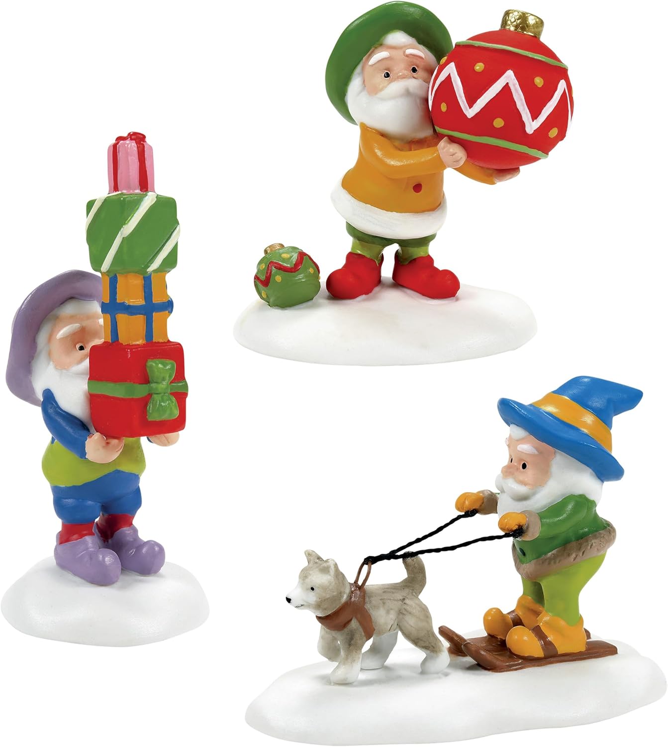 Department 56 North Pole Village Accessories Elf Friends and Neighbor Figurine Set, Various Sizes, Multicolor