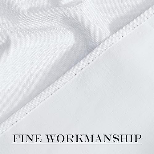 Miniatura 6 de NICETOWN Cortinas de lino blanco para puerta francesa, privacidad 100% opacas, panel de cortinas de ventana de puerta, persiana de puerta delantera